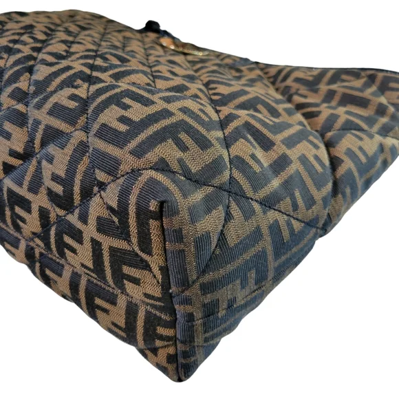 Fendi Zucca Tobacco Roll Tote Shoulder Bag Handbag - Picture 3 of 16